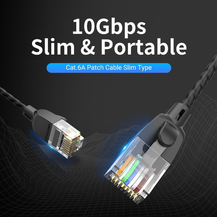 Vention Cable de red RJ45 UTP IBIBD Cat.6A 50cm Negro